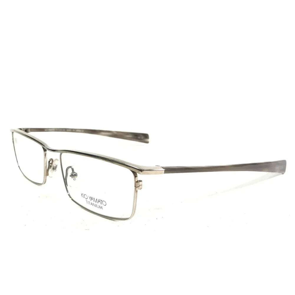 Kio Yamato KT-248 Eyeglasses Frames Gray Silver Rectangular Full Rim 54-17-131